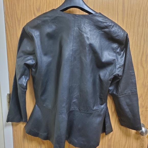 MANART black Vintage Leather Jacket Size 2X - Picture 3 of 8